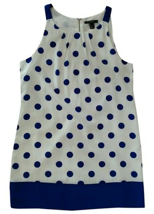 Vestito bianco a pois blu elettrico, marque: Forever 21, état: Très bon état, taille: M / 38 / 10, 4,00 €, 4,90 € Protection acheteurs incluse