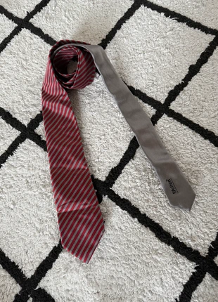 New red grey rood grijs streep striped tie stropdas 100% silk (7,5cm) Profumo Originale, merk: Profuomo, staat: Nieuw zonder prijskaartje, € 21,99, € 23,79 inclusief Kopersbescherming
