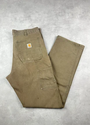 Pantalon carhartt single knee workwear kaki/vert baggy vintage - Taille 34x34, marca: Carhartt, estado: Muito bom, tamanho: PT 44 | W34, €25.00, €26.95 inclui Proteção do Comprador Pro