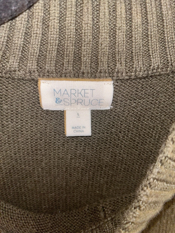 Market & Spruce army green turtleneck sweater size Large 2