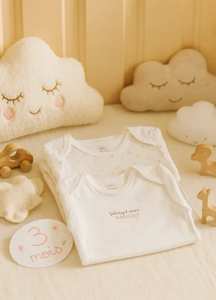 Lot de 2 bodies Mots d’Enfants – Taille 3 mois, brand: Mots d'enfants, condizioni: Ottime, taglia: 1-3 mesi / 56 cm, €1.00, €1.75 include la Protezione acquisti