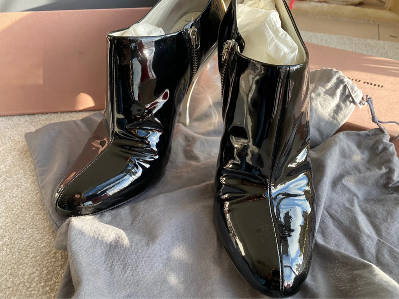 Miu miu hot sale patent leather boots