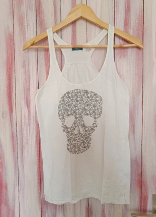 Débardeur tête de mort la redoute création , brand: La Redoute, condizioni: Ottime, taglia: S / IT 40 / EU 36, €2.00, €2.80 include la Protezione acquisti