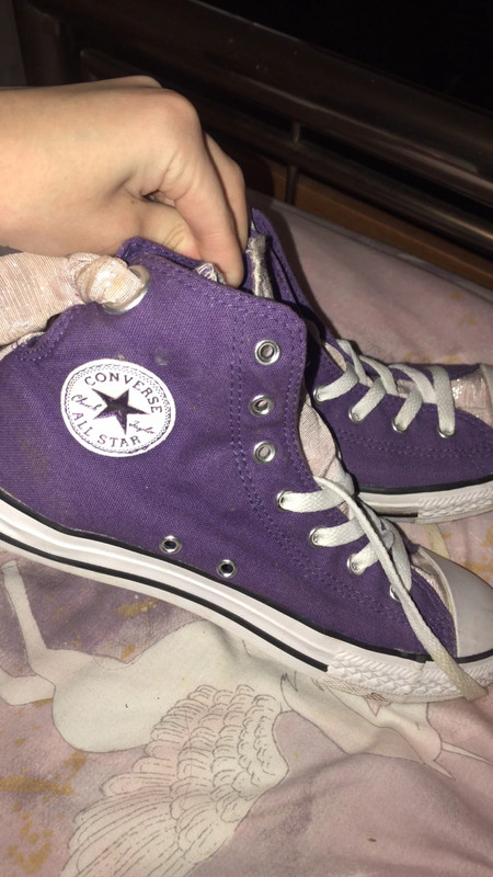 Purple converse with size 5 1/2 -