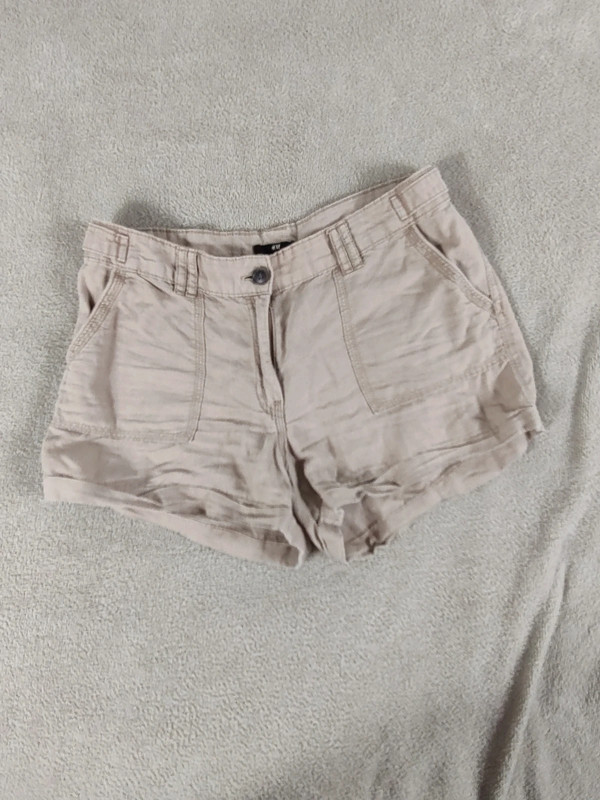 H&M Tan Linen Cotton Shorts 1