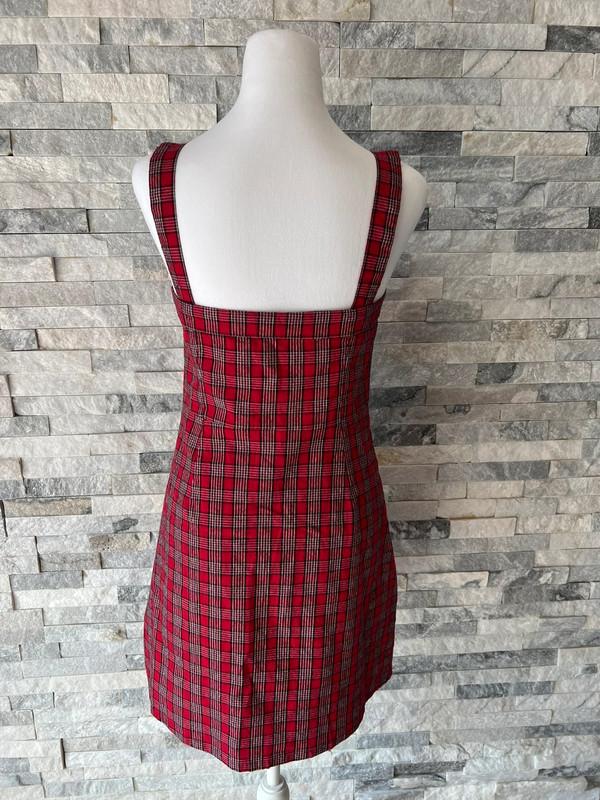 Hollister red plaid button up dress 2