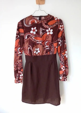 Robe vintage des années 70 taille 34 et 36 à fleurs pépite d'automne, marca: Vintage Dressing, estado: Muito bom, tamanho: S / 36 / 8, €54.00, €57.40 inclui Proteção do Comprador Pro
