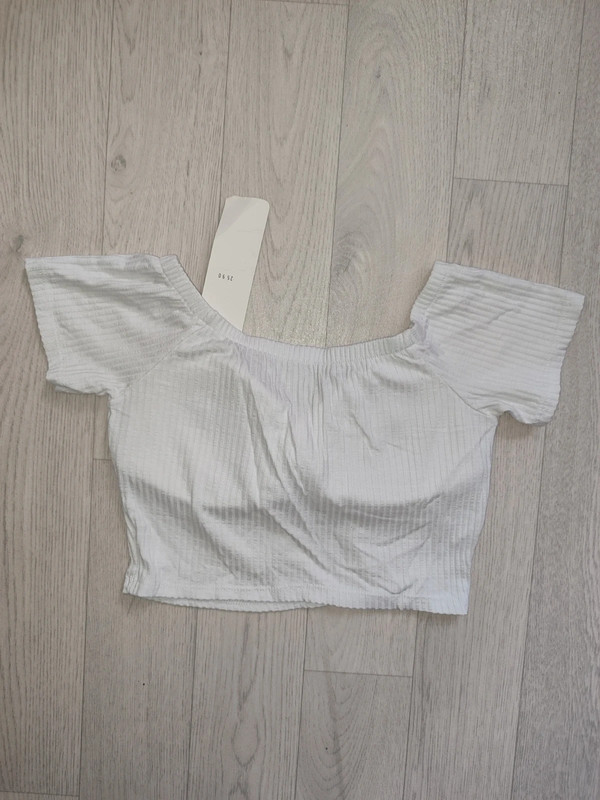 Haut crop top blanc taille M 1