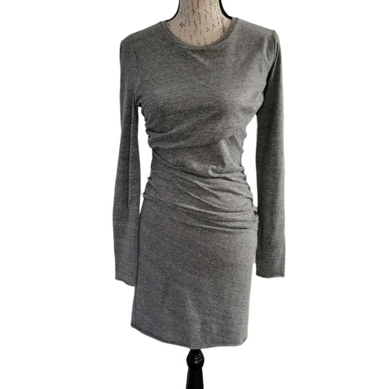 Joes Jeans Small Gray Ruched Dress Midi 1