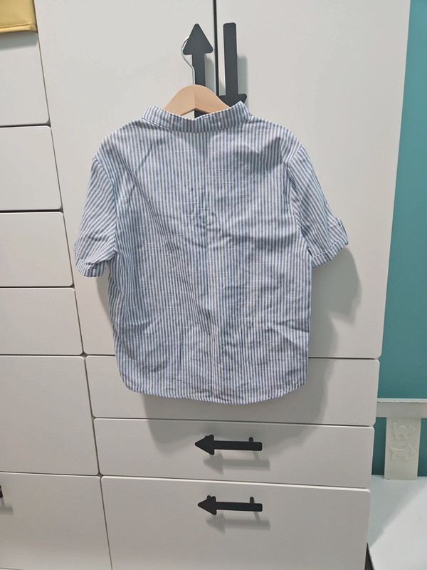 Camisa de rayas azul con blanco talla para 9años/9Y 4