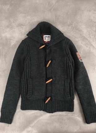 Gilet Schott NYC laine Vintage Y2K col châle fermeture bois gris anthracite – Homme S, marca: Schott, estado: Muy bueno, tamaño: S, 80,00 €, 84,70 € Protección al comprador incluida