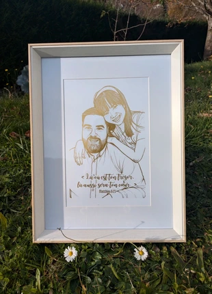 Illustration personnalisée – couple, marca: Wedding, estado: Nuevo con etiquetas, 18,00 €, 19,60 € Protección al comprador incluida