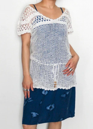 Crochet top | Tunique en crochet en coton et lin, marque: Eddie Bauer, état: Très bon état, taille: L / 40 / 12, 8,00 €, 9,10 € Protection acheteurs (Pro) incluse