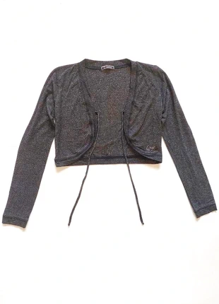 Bolero vintage y2k com atilhos e tecido com brilhantes, marca: Vintage, estado: Muito bom, tamanho: S / 36 / 8, €3.00, €3.85 inclui Proteção do Comprador