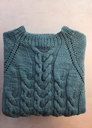 pull irlandais torsadé fait main bleu pétrole S/M vintage unisexe montagne, brand: Vintage Dressing, condition: Very good, size: S / 36 / 8, €42.00, €44.80 includes Buyer Protection