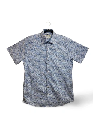 Chemise Gil d’Auray Classic – À motifs bleus – Manches courtes – Taille L (41/42), brand: Gil D'Auray, condition: Very good, size: L, €1.00, €1.75 includes Buyer Protection Pro