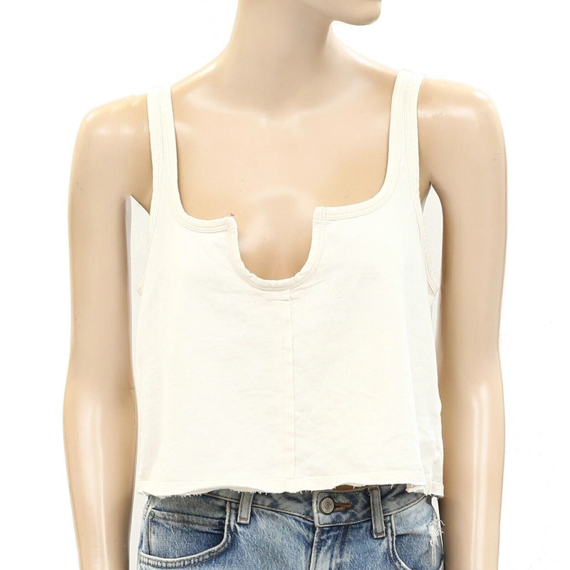 Out From Under Urban Outfitters Ryder Tank Cropped Top Solid Ivory M New 257638 2