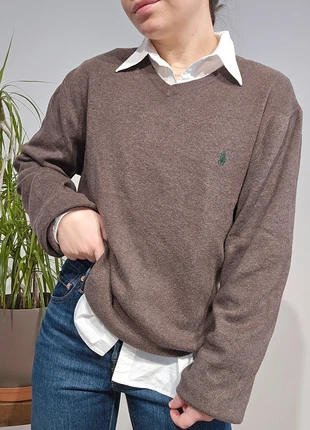 Pull col V en coton marron Ralph Lauren - taille L (2952), marca: Ralph Lauren, estado: Muito bom, tamanho: L / 40 / 12, €49.00, €52.15 inclui Proteção do Comprador Pro