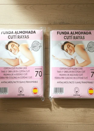 2 Fundas de almohada cutí rayas 70 cm con cremallera, marque: NO LABEL, état: Très bon état, taille: Autre, 8,99 €, 10,14 € Protection acheteurs (Pro) incluse