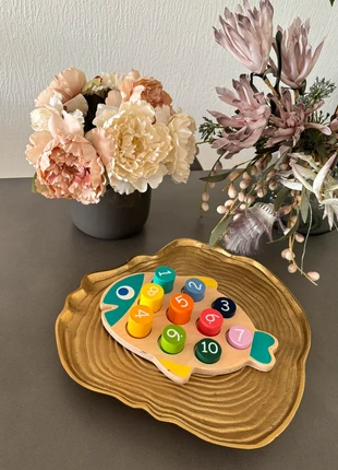 Jouet de cifres en bois / Numbers game in wood, merk: Playtive, staat: Heel goed, maat: 24-36 maanden / 92 cm, € 4,00, € 4,90 inclusief Kopersbescherming