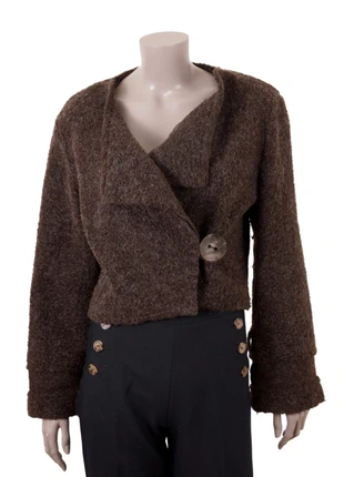 Veste courte Bellocoton – en laine mohair mélangée – marron chiné – taille 2 (M), marke: Bellocoton, zustand: Sehr gut, größe: M / 38 / 10, 40,00 €, 42,70 € inklusive Vinted-Käuferschutz