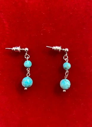 Boucles d'oreilles en pierres naturelles turquoise , marca: lithotherapie, estado: Novo sem etiquetas, €7.00, €8.05 inclui Proteção do Comprador