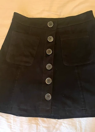 Falda negra de ante, marque: Zara, état: Neuf sans étiquette, taille: XS / 34 / 6, 7,00 €, 8,05 € Protection acheteurs incluse