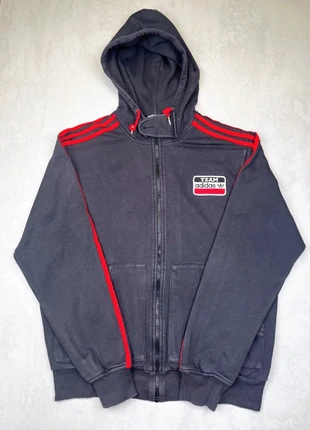Veste full zip à capuche Adidas Team retro vintage noir-rouge, Taille L, Très bon état, marca: adidas, estado: Muito bom, tamanho: L, €40.00, €42.70 inclui Proteção do Comprador