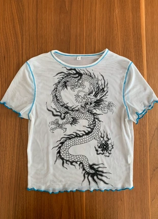 Netz Oberteil | Top mit Drachenmotiv, merk: Sonstiges, staat: Heel goed, maat: M / 38 / 10, € 9,00, € 10,15 inclusief Kopersbescherming