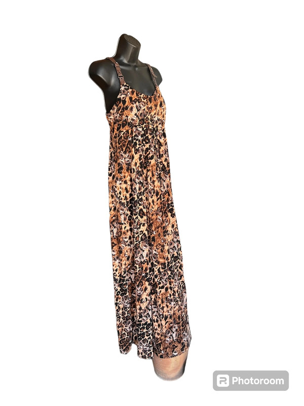 NWT Fresh of LA Leopard Animal Print Maxi Dress size XL! 1