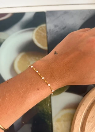 Bracelet doré à perles blanches, marke: Tendance, zustand: Sehr gut, 12,00 €, 13,30 € beinhaltet Vinted-Käuferschutz Pro