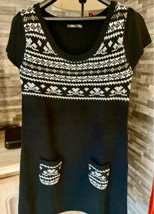 Robe noir laine motifs blancs   . 44 vestir - vestito - dress, marke: Mim, zustand: Sehr gut, größe: XXL / 44 / 16, 4,75 €, 5,69 € inklusive Vinted-Käuferschutz