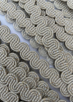 Silver Arco Gimp Braid Trim Metallic 5.6 METRES 12mm Wide Scroll Edging Ric-Rac, brand: John Lewis, condition: New without tags, £3.00, £3.85 includes Buyer Protection