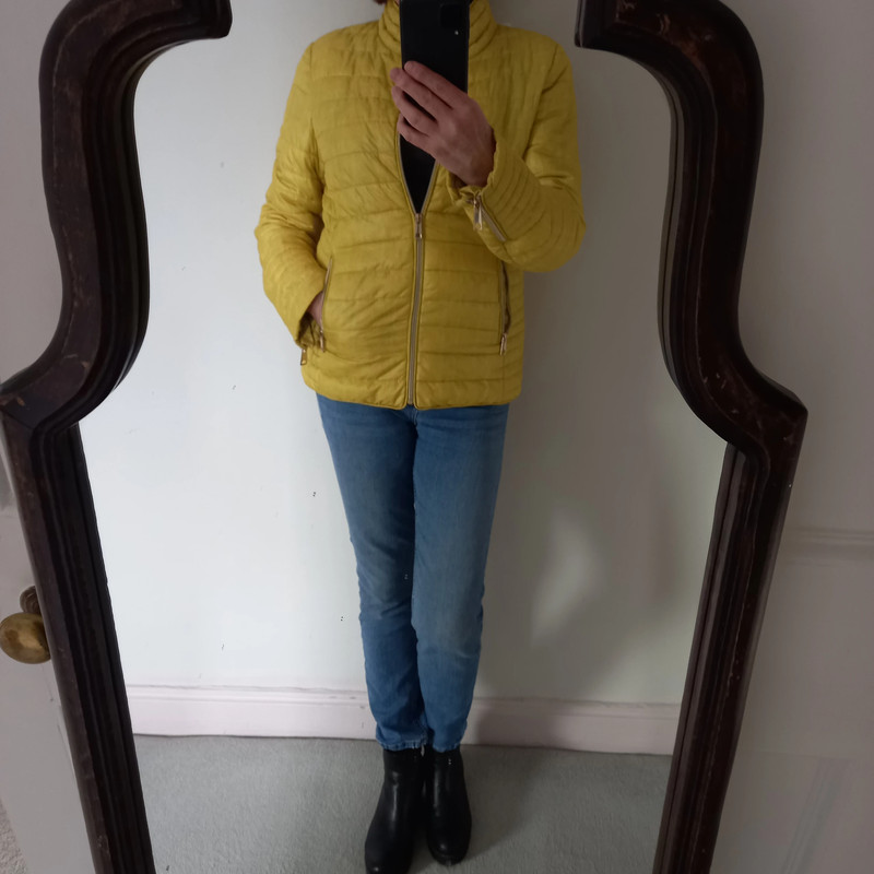 Yellow puffa jacket -slim style 1