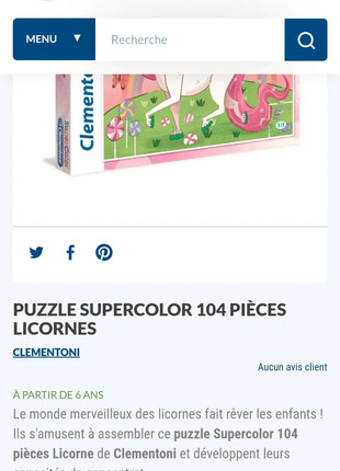 Clementoni Licorne - Puzzle 104 pièces - Licorne - Puzzle 104 pièces - Fille  - A partir de 6 ans - Comparer avec