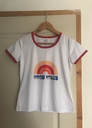 Tee shirt blanc imprimé good vibes, brand: Good Vibes, condition: New without tags, size: S / 36 / 8, €6.00, €7.00 includes Buyer Protection