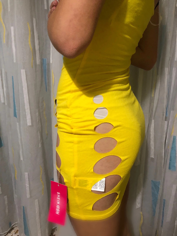 vestito giallo con buchi  2