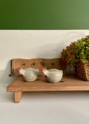 Lot de 2 poules en céramique – déco campagne chic / rustique, brand: Campagne chic, condition: Very good, €8.00, €9.10 includes Buyer Protection