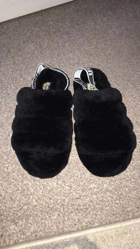Black UGG slippers uk size 4 Vinted