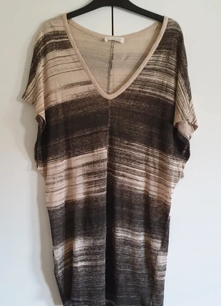 Robe Zara rayée beige et marron, marque: Zara, état: Très bon état, taille: S / 36 / 8, 8,00 €, 9,10 € Protection acheteurs incluse