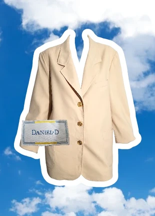 💬 Veste de costume unisexe beige 100% Laine Vintage 90's, marca: Vintage, estado: Muito bom, tamanho: XL / 42 / 14, €50.00, €53.20 inclui Proteção do Comprador Pro