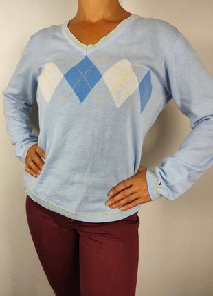 Pull femme Tommy Hilfiger – Taille L ou XL – bleu turquoise col V #660, marca: Tommy Hilfiger, estado: Bueno, tamaño: L / 40 / 12, 16,00 €, 17,50 € Protección al comprador incluida