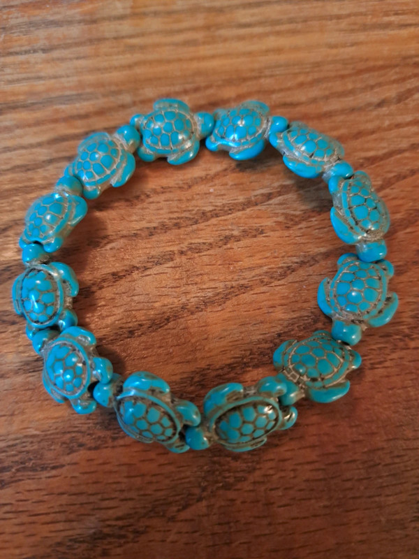 turquoise stone turtle stretch bracelet 1