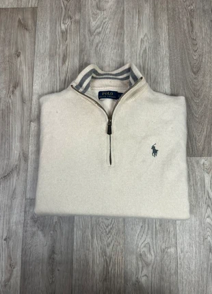 Pull half zip Ralph Lauren laine et Cachemire  1/4 demi col camionneur blanc taille L, marca: Ralph Lauren, estado: Muito bom, tamanho: L, €55.00, €58.45 inclui Proteção do Comprador