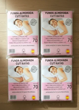 4 Fundas de almohada cutí rayas 70 cm con cremallera, marque: NO LABEL, état: Neuf avec étiquette, taille: Autre, 15,99 €, 17,49 € Protection acheteurs (Pro) incluse