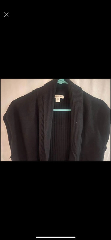 Ladies women Coldwater Creek black sweater vest size 14 1