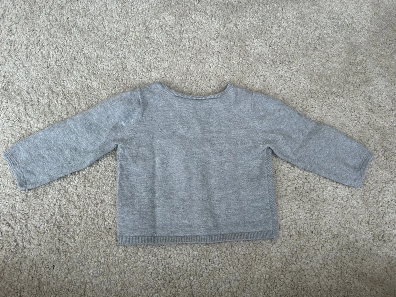 Gilet en maille gris mixte - 12 mois - boutchou - photo numéro 3