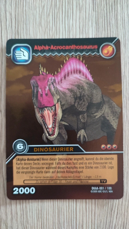 Carte Dinosaur King Acrocanthosaure alpha 