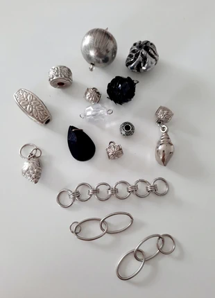 Grosses perles, attache charm noir argent création bijoux #lora11loisircreatif, merk: Création Bijoux, staat: Heel goed, € 3,00, € 3,85 inclusief Kopersbescherming