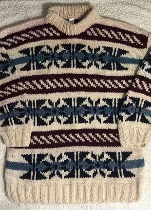 Pull vintage Ecuador tricoté à la main 100% laine à motif aztèque beige et épais - assez bon état, marke: Fait Main, zustand: Sehr gut, größe: Einheitsgröße, 50,00 €, 53,20 € inklusive Vinted-Käuferschutz